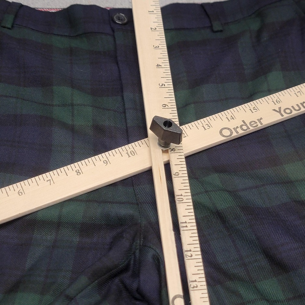 Vineyard Vines Pants Mens 32x32 Green‎ Blackwatch Plaid Slim Fit Cotton Chino - Picture 5 of 11